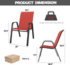 Patio Chairs Set of 8, Stackable Outdoor Dining Chairs for All Weather Textilene Fabric & Metal Frame, Outdoor Chairs Set for Backyard Deck Garden