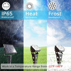 Solar Spot Lights Outdoor Waterproof IP65 Landscape Spotlights with Metal Stake 42ft Cable 3-in-1 Cool White Auto On/Off Dusk to Dawn Uplights for Flag Pole Trees Garden Yard Landscape Downlight