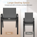 TLSUNNY Patio Chairs, Stackable Textilene Outdoor Dining Furniture for All Weather, with 17.7″ Wide Seat & Metal Frame, for Garden, Backyard, Deck, Restaurant, Poolside (6, Black, 26.4″)