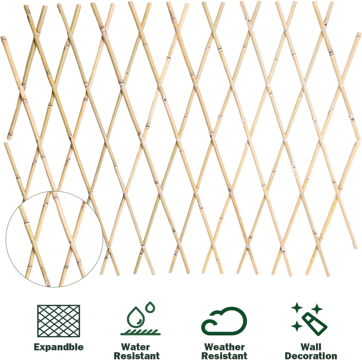 jollybower 48x72 inch expandable bamboo trellis, garden lattice on a desk or shelf