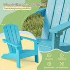 GIANTEX Kids Adirondack Chair Set of 2 for Age 3-8, Turquoise | All-Weather HIPS Children's Outdoor Chair w/Ergonomic Design, Toddler Lawn Chairs, Kids Beach Chair for Garden Patio Backyard
