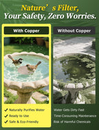 Mellbree Bird Bath Copper Disc, 0.6mm Reinforced 99.99% Pure Copper Cleaning Disk for Physical Safe Clean Water All-Season, Universal Fit for Outdoor Birdbaths, Bowl, Bird Bath Solar