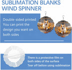 20 Pcs Sublimation Wind Spinner Blanks 8 Inch Bulk Aluminum Metal Blanks Product Outdoor Garden Decoration for Heat Press Transfer Sublimation Wind Spinners DIY Gift