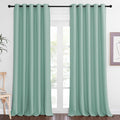 NICETOWN Sliding Door Window Treatment Blackout Patio Door Curtain Panels, Privacy Thermal Drapes for Bedroom Living Room Department with Grommet Top (Aqua Blue, W66 x L110)