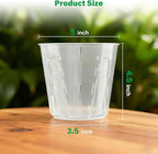 5 Inch Side-Open Orchid Pots 12 Pack, Clear Plastic Nursery Planters with Detachable Side Walls for Easy Repotting, Breathable Slotted Flower Pots with Drainage for Root Health