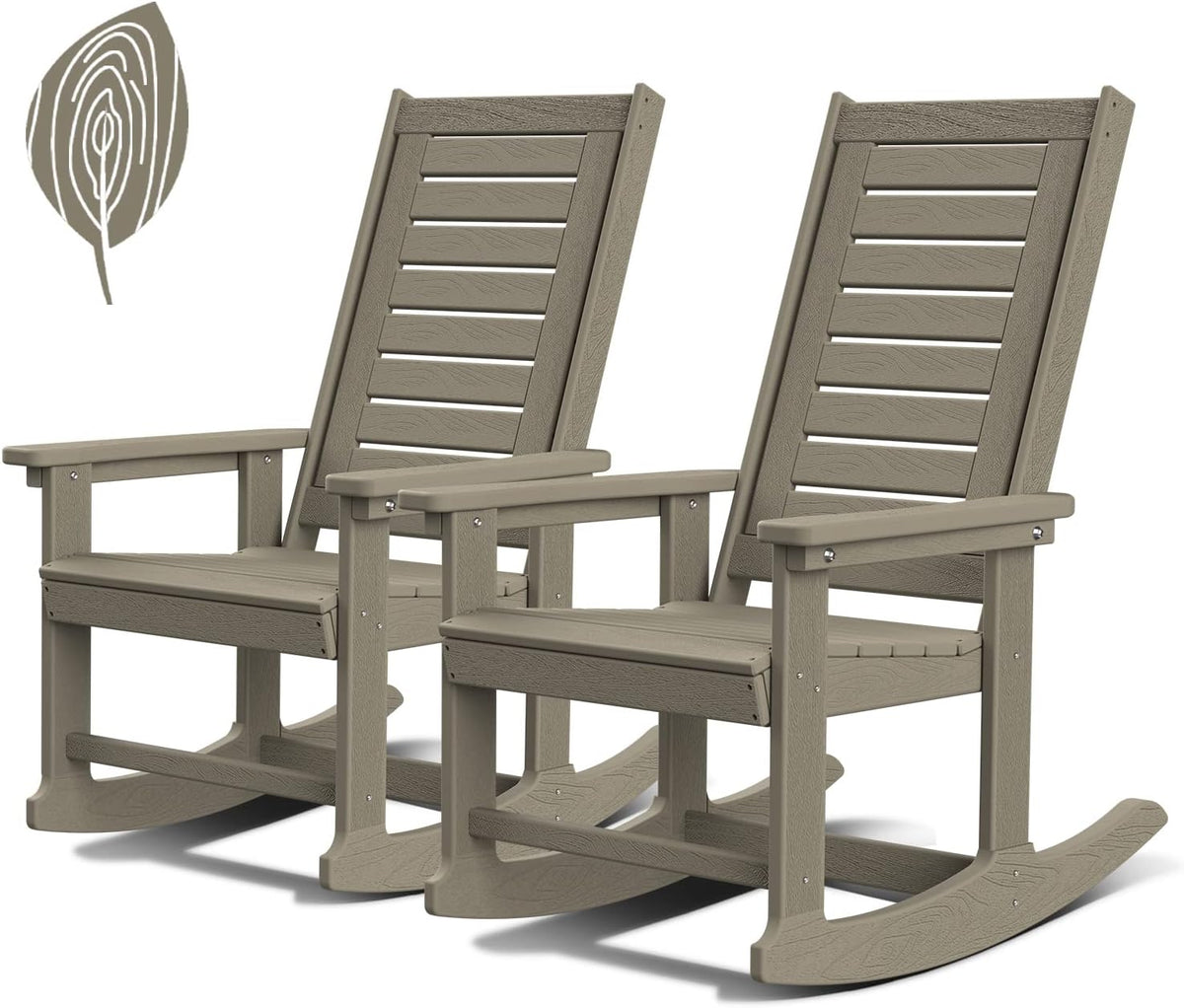 greenvines outdoor rocking chairs set of 2, hdpe, main product view
