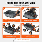 vevor 1500lbs poly garden dump cart wheelbarrow wagon, package contents