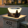 MVBT Solar Post Lights Outdoor, 15" Solar Column Lights Outdoor Large | IP54 Waterproof Modern Pillar Light, 3000K LED Bulb Dusk to Dawn Column Lamp, Round Post Lighting for Patio Deck Yard Garden