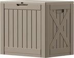 Patiowell 43 Gallon Resin Deck Box, Outdoor Storage Box for Patio Furniture, Deliveries, Pool Supplies,Waterproof and Lockable (Light-Brown)