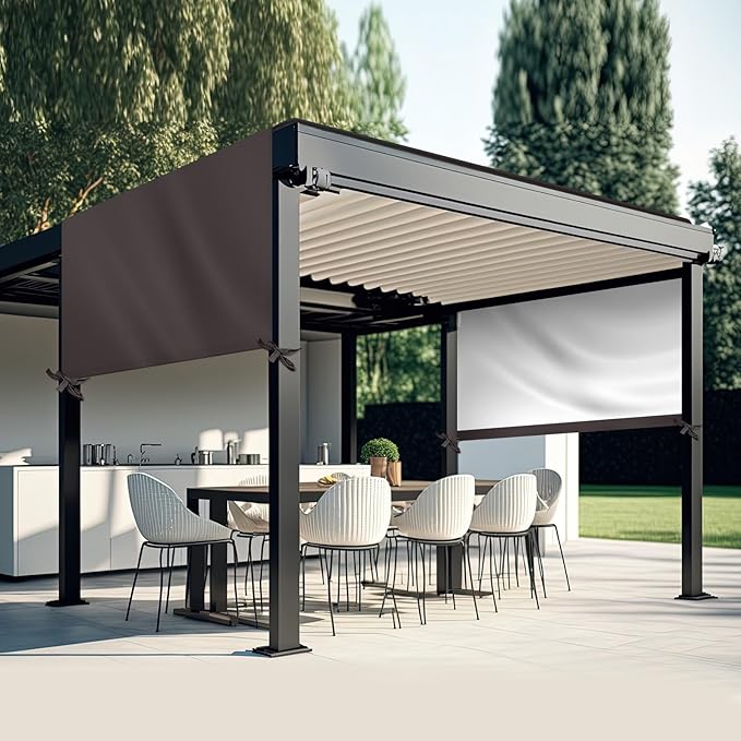 Universal Pergola Replacement Canopy Outdoor Canopy Shade Cover Waterproof Shade Top Cover for Outdoor Patio Porch Backyard(12 x 9 ft,Coffee)