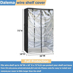 Waterproof Shelf Cover,Outdoor 600D Heavy Duty Dustproof Storage Shelves Cover,36''x18''x72'' Shelf Covers for Wire Shelving with Zippers,Storage Rack Covers with Clear Front