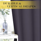 NICETOWN Greyish Purple Blackout Curtains for Bedroom/Living Room 132 Inch Length - Thermal Insulated Room Darkening Grommet Top Window Curtains (100 by 132 - Inch, 1 Panel)