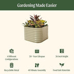 Vego garden 26" Extra Tall Raised Garden Bed Kits, 4 in 1 Modular Raised Planter Box for Vegetables Flowers Fruits Oval Metal Raised Garden-Olive Green