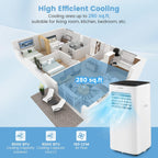 costway portable air conditioner, 9000 btu portable ac shown in use