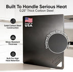 Pizza Steel for Oven | Made in USA | 16" x 14.25" | Pre-Seasoned Baking Steel for Bread, Pizza, Sourdough & More | Premium Quality Crust at Home | Use in Oven, Grill, BBQ | 1/4" Thick