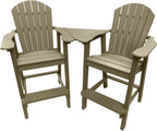 Recycled Poly Resin Balcony Chair Settee | Durable and Eco-Friendly Adirondack Armchair and Removable Side Table | This Patio Furniture is Great for Your Lawn, Garden, Swimming Pool, Deck.