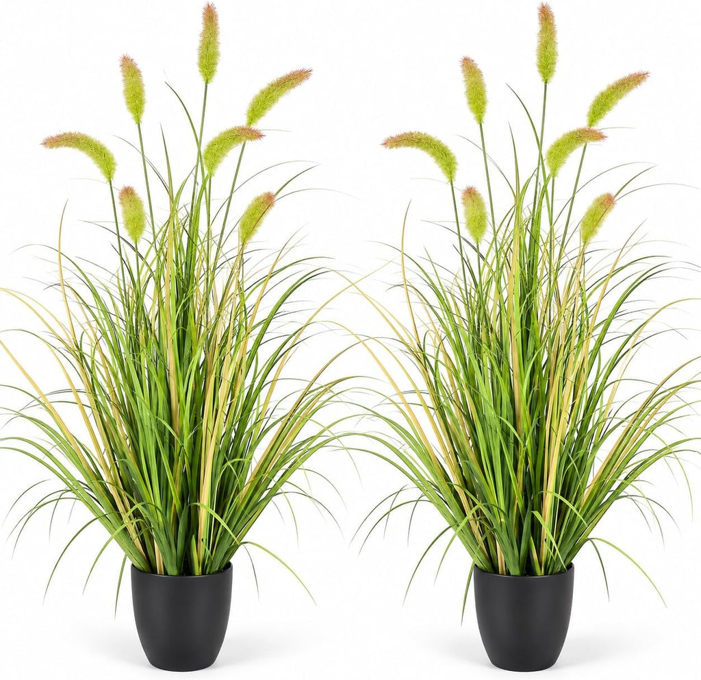 3ft artificial foxtail grass plants, faux grass indoor, main product view