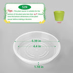 8 Pack of 5'' Clear Plant Saucer Drip Trays, Plant Tray for Indoor and Outdoor Plants, Thicker & Sturdier & Durable Plastic Plant Saucers Plant Accessories Indoor