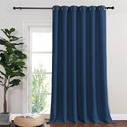 NICETOWN Blackout Curtains - Privacy Thermal Efficiency Backdrop Curtains for Bedroom Room Divider Living Room Patio Sliding Glass Door, Wide 80 x Long 144 inch, Moroccan Blue, 1 Panel