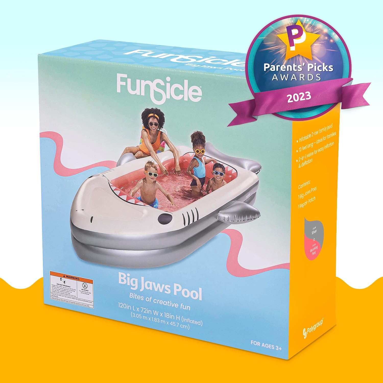 Funsicle 10 ft Long Big Jaws Inflatable Pool