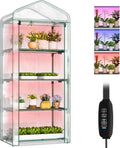 sunyrisy 4 tier indoor/outdoor greenhouse with grow lights, main product view