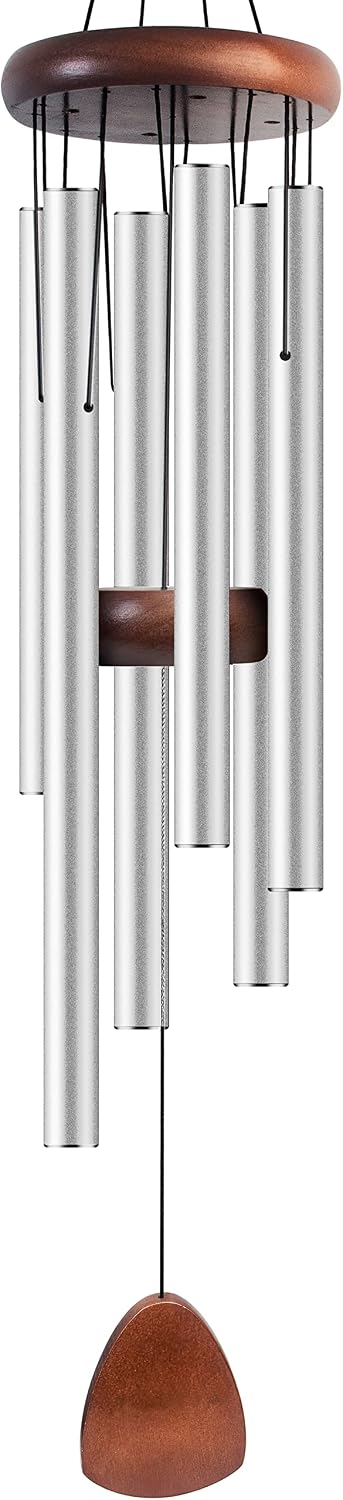 bursvik 37" aluminum wind chimes for outside (silver), main product view