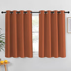 NICETOWN Blackout Burnt Orange Curtain 54 inches Long - Solid Grommet Sound & Light Reducing Room Darkening Window Treatment Thermal Drape for Girls Room/Nursery (1 Panel, W52 x L54)