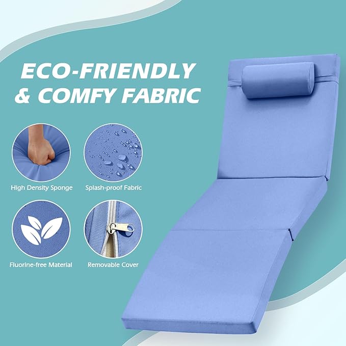 Chaise Lounge Chairs Outdoor Set of 2, Comfy Outside Wicker Patio Pool Lounge Chair w/ 5 Adjustable Back Angle, Cup Holder, Thicken Cushion