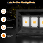 450w outdoor grow lights waterproof, grow light with, close-up detail