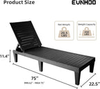Chaise Lounge Outdoor,Adjustable Pool Lounge Chair with 5 Positions Backrest, Waterproof Sun Loungers for Garden Pool Beach Patio Deck Sunbathing.Black