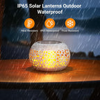 Solar Lanterns Outdoor Waterproof Table Lights: Upgraded Solar Flame Lantern, 2 Lighting Modes White Lantern Flickering Light for Garden Yard Balcony Indoor Tabletop Decor, Gifts for Women