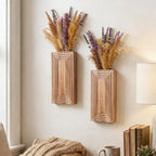 Wooden Wall Planter Vase,2 Pack Hanging Planter for Indoor Fake Plants Modern Boho Farmhouse Wall Art Decor for Home Indoor Kitchen Modern Farmhouse Bathroom Living Room Dining Room(Brown)