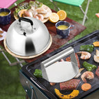 Leonyo 12-9-6.5" Melting Dome Griddle & Stainless Steel Smash Burger Press | For Kitchen, Outdoor & Indoor Flat Top Grill Griddle Tools