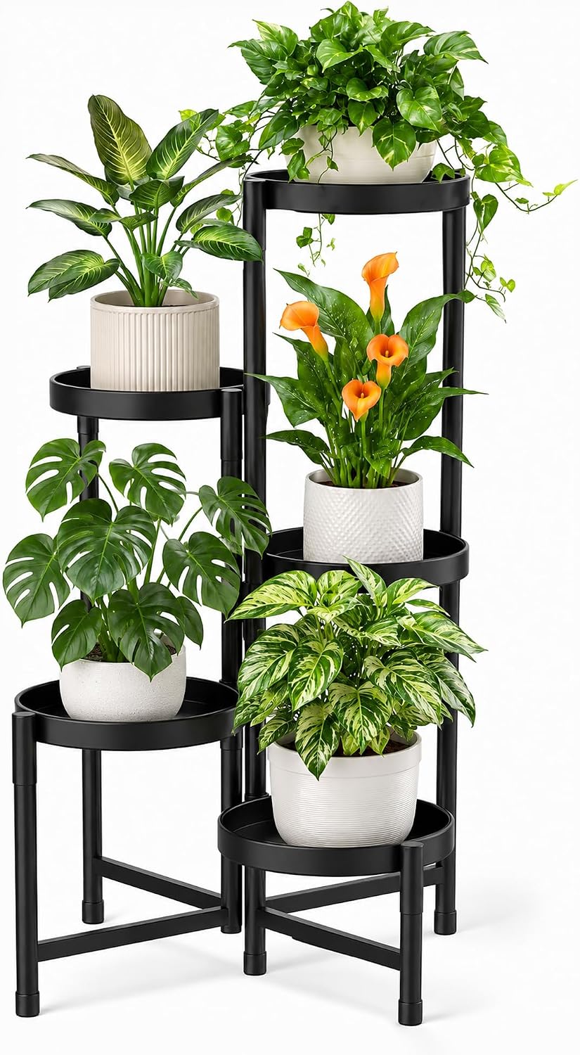 bamworld plant stand indoor outdoor 5 tier corner, main product view