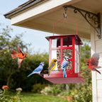Bird Feeder, 6 LBs Large Capacity Bird Feeders for Outdoor Hanging | Heavy Duty Metal, Wild Birdfeeder, 4 Perches, Rainproof Waterproof, Easy to Fill and Clean, For Outside Garden Yard