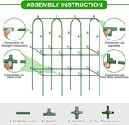 2 Pack 65in Tall Cucumber Trellis for Raised Bed, 50" L x 65" H Metal Garden Trellis for Climbing Plants Outdoor, U-Shape Vegetables Trellis Support for Squash Zucchini