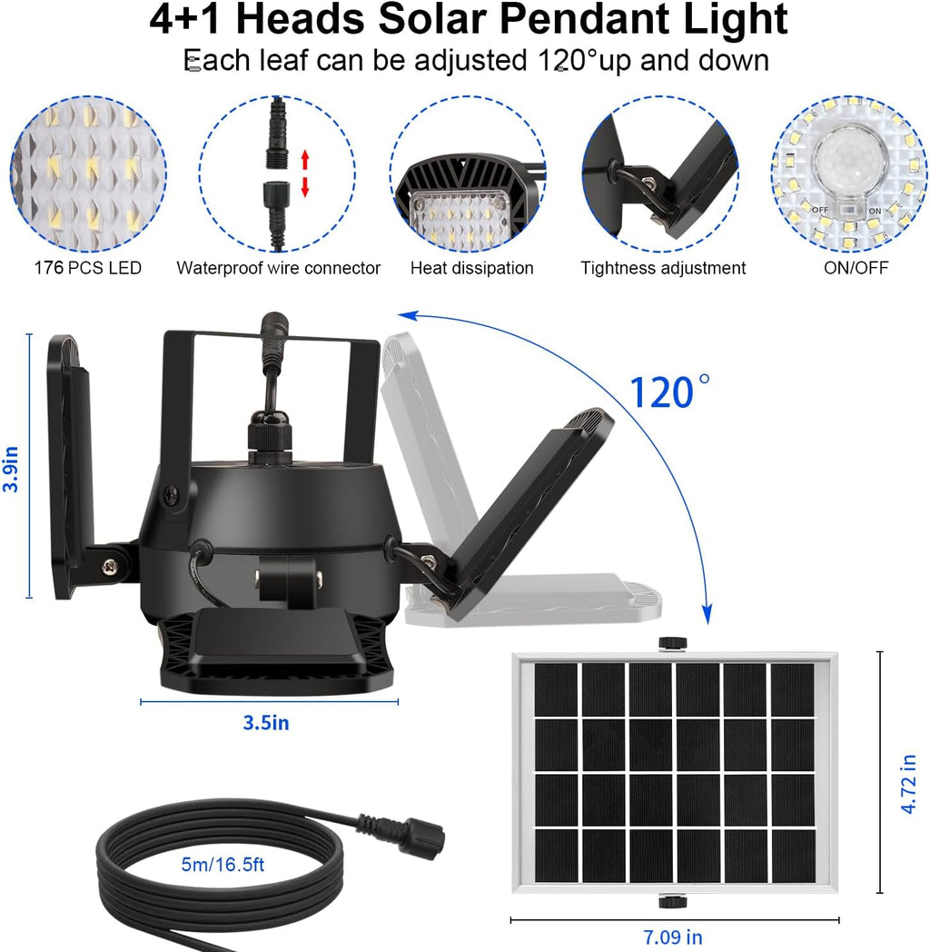 auzev solar shed light indoor outdoor upgrade 176 showing dimensions