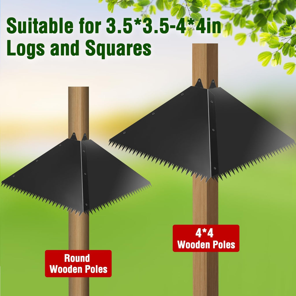Metal Squirrel Baffle for 4x4 Post,Outdoor Squirrel Guard for Wooden Trunk Pole