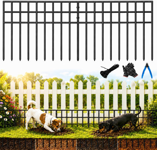 animal barrier fence 42.5ft(l)x13in(h), 30 panels no dig, main product view