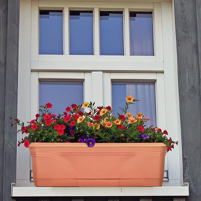 Southern Patio 36 in Medallion Hanging Windowsill Garden Box Planter, Terracotta