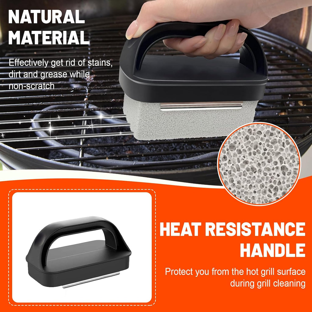 21 Pieces Griddle Cleaning Kit for Blackstone, Flat Top Grill Cleaning Accessories with Silicone Spatula Mat, Scraper, Grill Stone & Scouring Pads with Handle, Cleaning Gloves, Cleaning Towel