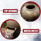 Ceramic Water Fountain Spout U-Shaped, Spitters for Small Ponds | Fish Tank Water Circulation for Patio Pond Pool, Decoration Landscaping Fountain Ornaments(23*20*19cm/9.1*7.9*7.5in)