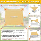 KANAGAWA Sun Shade Sail Curved 20'X26' Sand Rectangle Outdoor Shade Cover UV Blovk Canopy for Patio Garden Backyard Heavy Duty Permeable 185GSM (We Make Custom Size)