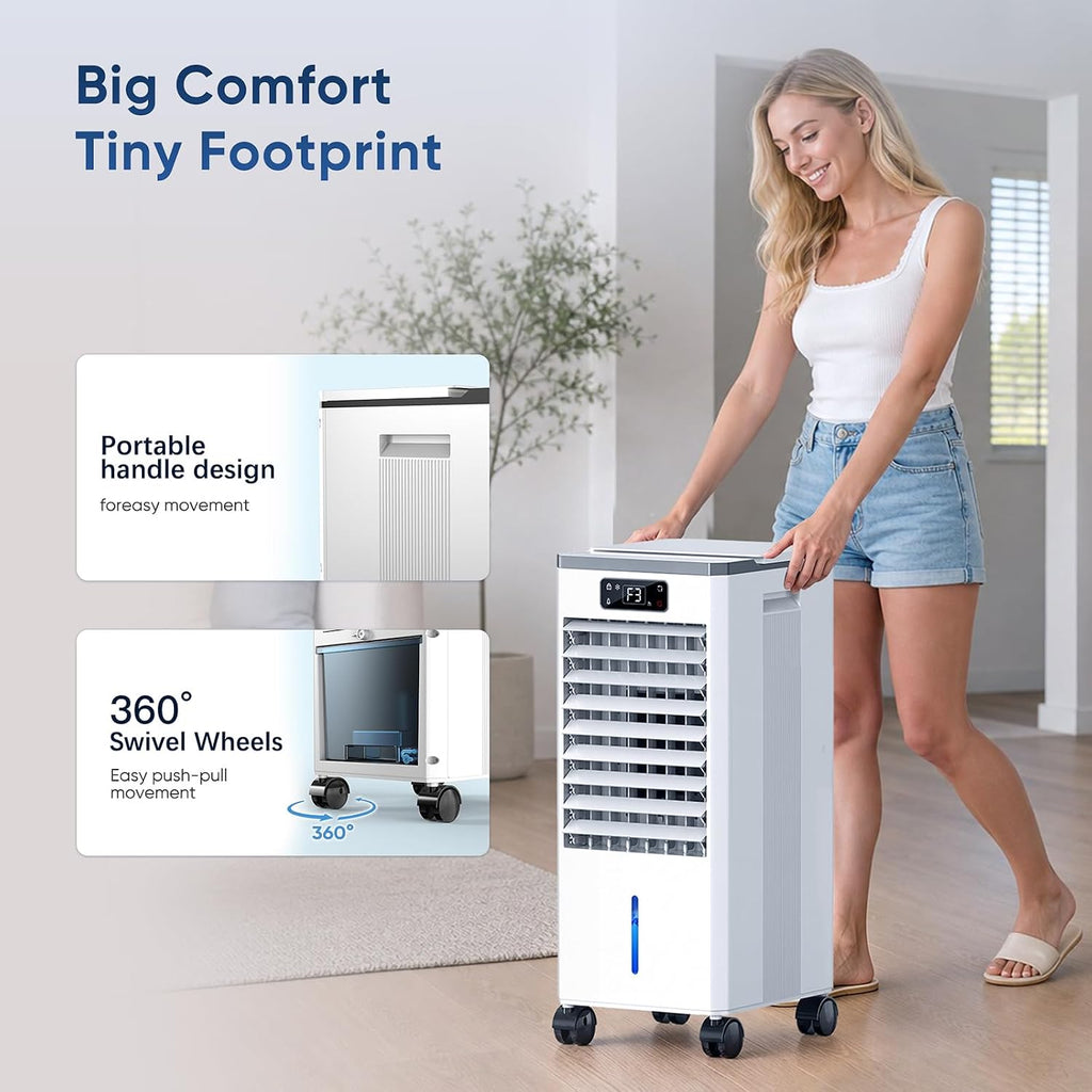 evaporative air cooler, 4-in-1 portable air conditioners showing dimensions