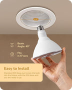 EDISHINE Flood Light Bulbs, PAR38 LED Outdoor Flood Light Bulbs, 120W Equivalent Dimmable Waterproof for Patio Yard Porch Driveway Garage, 3000K Warm Light 18W 1800LM E26 Base, 4 Pack, ETL Listed