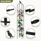 Garden Obelisk Trellis for Climbing Plants Outdoor - 69"(H), Rustproof Trellis with Adjustable Rings, Metal Plant Support for Potted Vines, Garden Trellis Use for Outdoor or Indoor(1 Pack)
