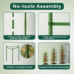 Halatool 6 Pack Tomato Cages for Garden, 48 Inch Adjustable Tomato Cage Plant Support, Garden Plant Stakes Trellis for Climbing Plants Pots Vegetables Flowers Fruits