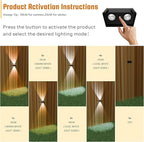 2-Pack Solar Fence Lights, Up & Down Lighting, 50LM/25LM Dual Brightness, 4 Color Modes, IP65 Waterproof, 1200mAh Battery, Screw/Adhesive Mount for Garden Wall Path Deck
