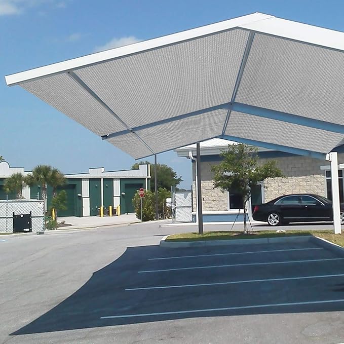 Eden's Decor Straight Flat-Edged Sun Shade Sail Rectangular 4' x 18' Grey UV-Blocking Outdoor Canopy Fabric Cloth Awning for Pergola Patio Garden Backyard Custom Size