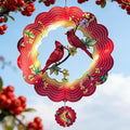 Cardinal Wind Spinners Gift for Women Men Grandma, 12 Inch 3D Metal Wind Spinners Outdoor/Indoor Hanging Deco, Stainless Steel Kinetic Art Hanging Sculpture for Yard Garden Decoration